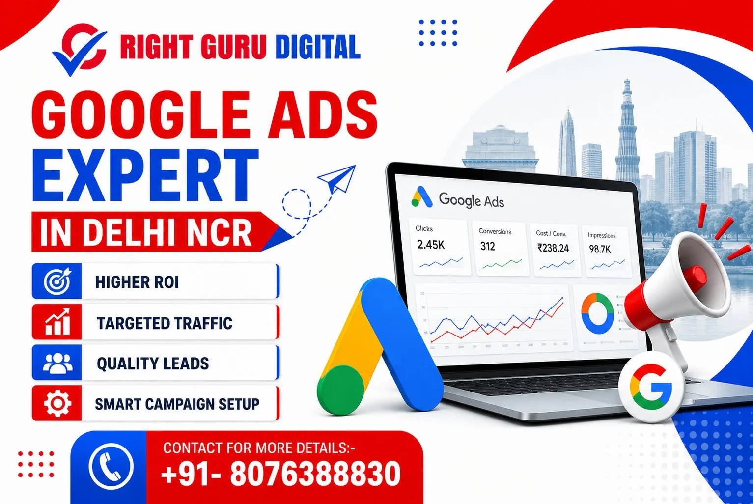 RIGHT GURU DIGITAL is the best Google Ads expert in Delhi NCR